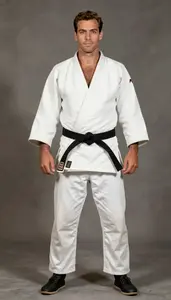 Man In 50s Wearing Bold Judo Master Costume