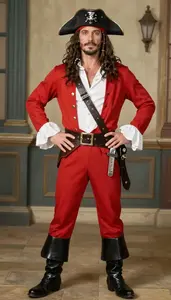 Man In 50s Wearing Dramatic Pirate Costume