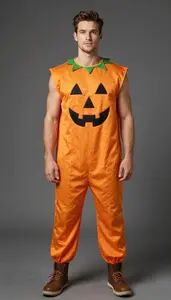 Nordic In Late 20s In Pumpkin Costume