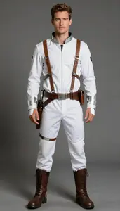 Southern European In Early 30s In Striking Space Cowboy Costume