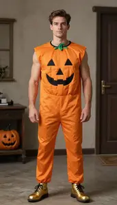 Western European Young Professional In Pumpkin Costume