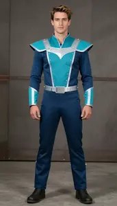 Young Professional Wearing Detailed Aqua Costume