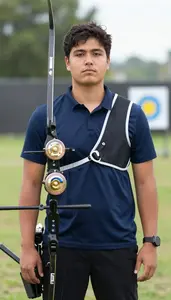 Archery Competition Archer Wearing Standing Tall Standing