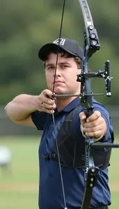 Archery Compound Archer Wearing Concentrated Nocking