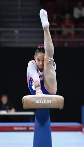 Artistic Gymnastics Beam Specialist Wearing Socks Powerful