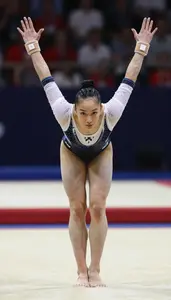 Artistic Gymnastics Floor Specialist Wearing Wrist Guards