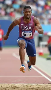 Athletics Sprinter Wearing Running Shorts Quick Throwing