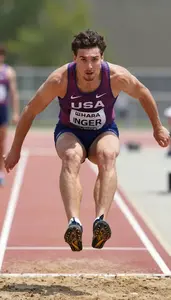 Athletics Thrower Wearing Running Shoes Determined Striding
