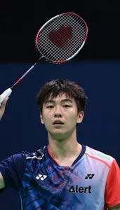 Badminton Aggressor Wearing Jersey Alert Clearing Overhead