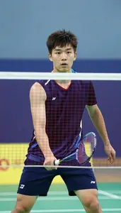 Badminton Defender Wearing Shorts Determined Smashing Net
