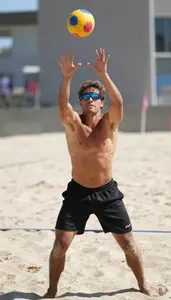 Beach Handball Field Player Wearing Shorts Powerful Catching