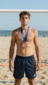 Beach Handball Field Player Wearing Shorts Standing With