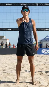 Beach Volleyball Spiker Wearing Beach Shoes Standing Tall