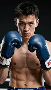 Boxing Heavyweight Wearing Boxing Gloves Aggressive Footwork