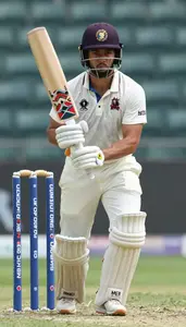 Cricket Middle Order Batsman Wearing Batting Gloves Cautious