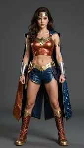 Female Superhero Strong Female In Copper Crop Top Arm Bands