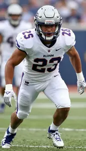 Football Running Back Wearing Game Pants Aggressive Running