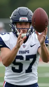 Football Running Back Wearing Football Jersey Focused