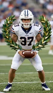 Football Tackle Wearing Football Cleats Posing Awarded