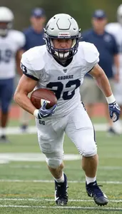 Football Tackle Wearing Football Cleats Focused Tackling