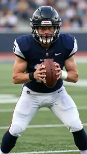 Football Tackle Wearing Game Pants Determined Tackling
