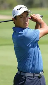 Golf Amateur Golfer Wearing Golf Shirt Precise Driving Pitch