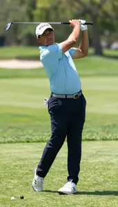 Golf Amateur Golfer Wearing Golf Pants Calculated Striking