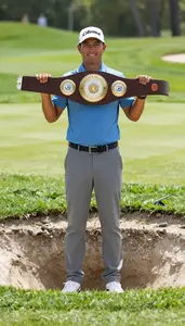 Golf Tournament Golfer Wearing Golf Pants Standing Proudly