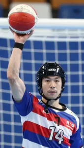 Handball Left Back Wearing Tape On Quick Catching Jump Shot