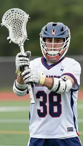 Lacrosse Attackman Without Helmet Wearing Lacrosse Jersey