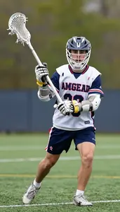 Lacrosse Defenseman Wearing Cleats Quick Shooting Overhand