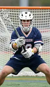 Lacrosse Defenseman Wearing Gloves Aggressive Passing Dodge