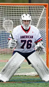 Lacrosse Goaltender Wearing Cleats Determined Checking Dodge