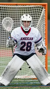 Lacrosse Goaltender Wearing Arm Guard Quick Dodging Dodge