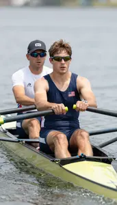 Rowing Crew Member Wearing Rowing Shirt Powerful Pulling