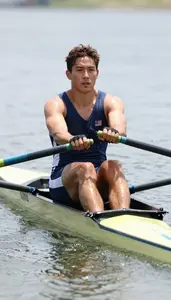 Rowing Crew Member Wearing Gloves Powerful Catching Swing
