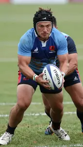 Rugby Sevens Scrum Half Wearing Rugby Boots Intense Tackling