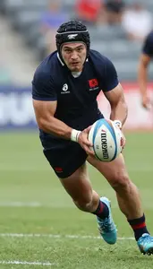Rugby Sevens Scrum Half Wearing Socks Determined Running