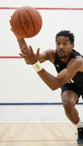 Squash Aggressive Player Wearing Wristband Alert Dropping