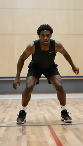 Squash Aggressive Player Wearing Court Shoes Alert Returning