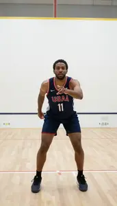 Squash Defensive Player Wearing Jersey Intense Defending
