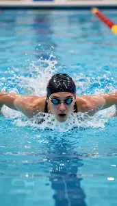 Swimming Breaststroke Swimmer Wearing Hand Paddles Smooth
