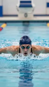 Swimming Breaststroke Swimmer Wearing Swim Cap Quick