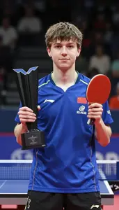 Table Tennis Balanced Player Wearing Jersey Displaying