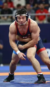 Wrestling Flyweight Wearing Wrist Band Powerful Arm Drag Leg