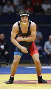 Wrestling Lightweight Wearing Singlet Focused Bridging Leg