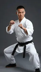 Wushu Wing Chun Practitioner Wearing Sash Quick Forms