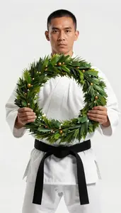 Wushu Wing Chun Practitioner Wearing Sash Showcasing