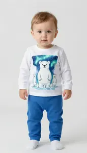 Baby Boy Super Hero Cool Arctic White Tunic With A Pattern