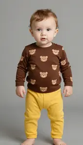 Baby Boy Super Hero Rich Chocolate Brown Top With A Pattern